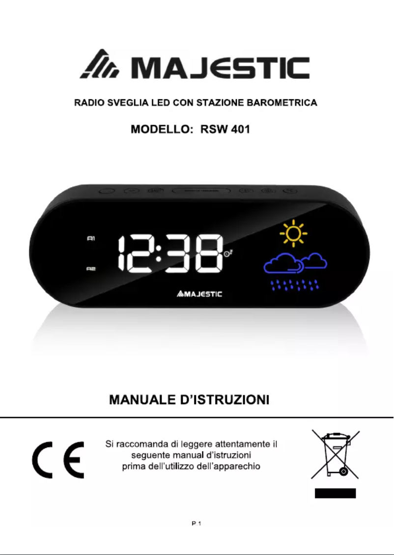 Page 1 de la notice Manuel utilisateur Majestic RSW-401