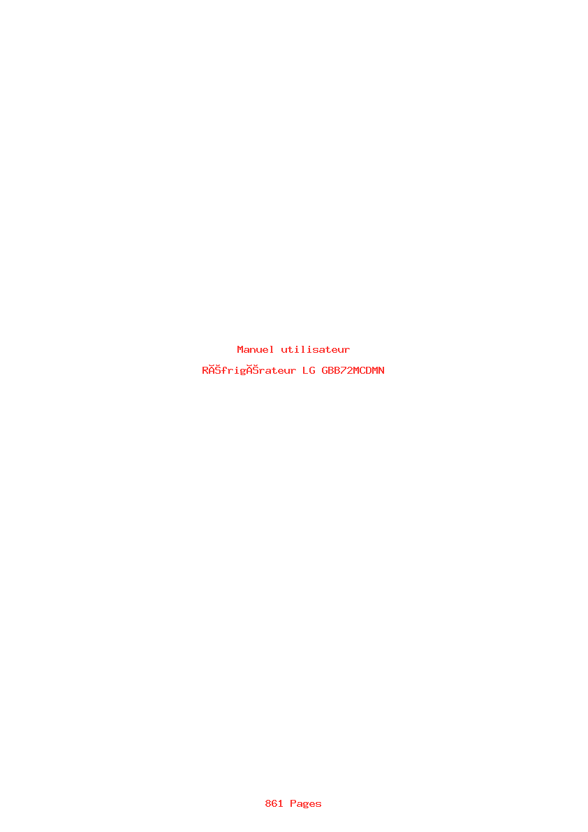 Page 1 de la notice Manuel utilisateur LG GBB72MCDMN