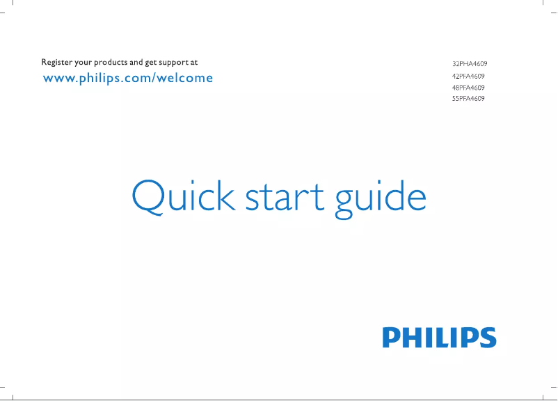 Page n°1 - Guide de démarrage rapide Philips 4600 series 48PFA4609S