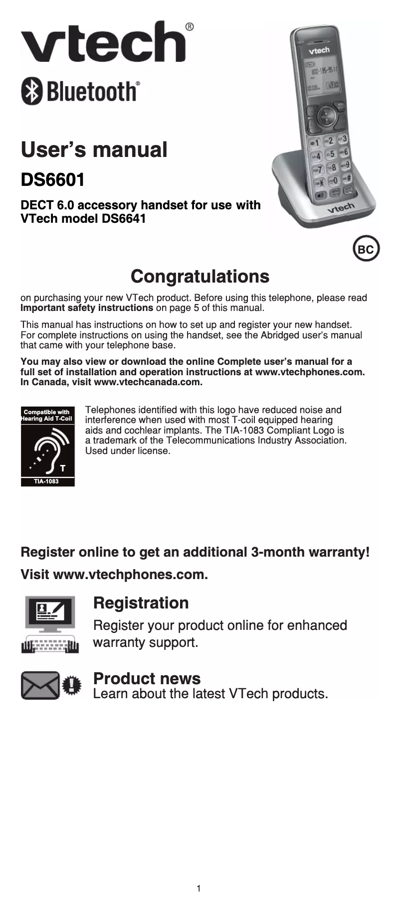 Imagen de la primera página del manual del dispositivo DS6601