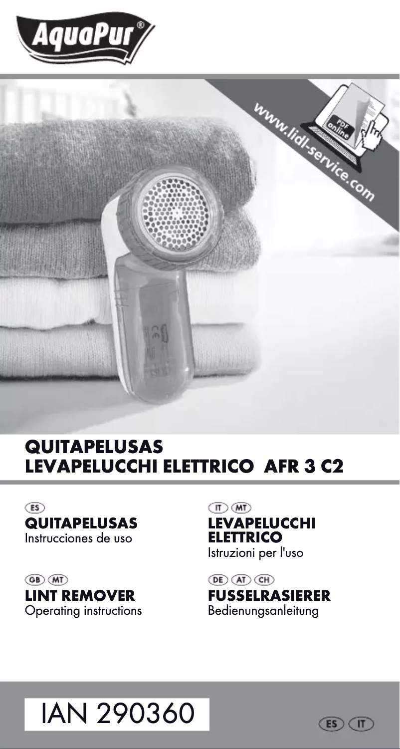 Page 1 of the manual User Manual AquaPur IAN 290360