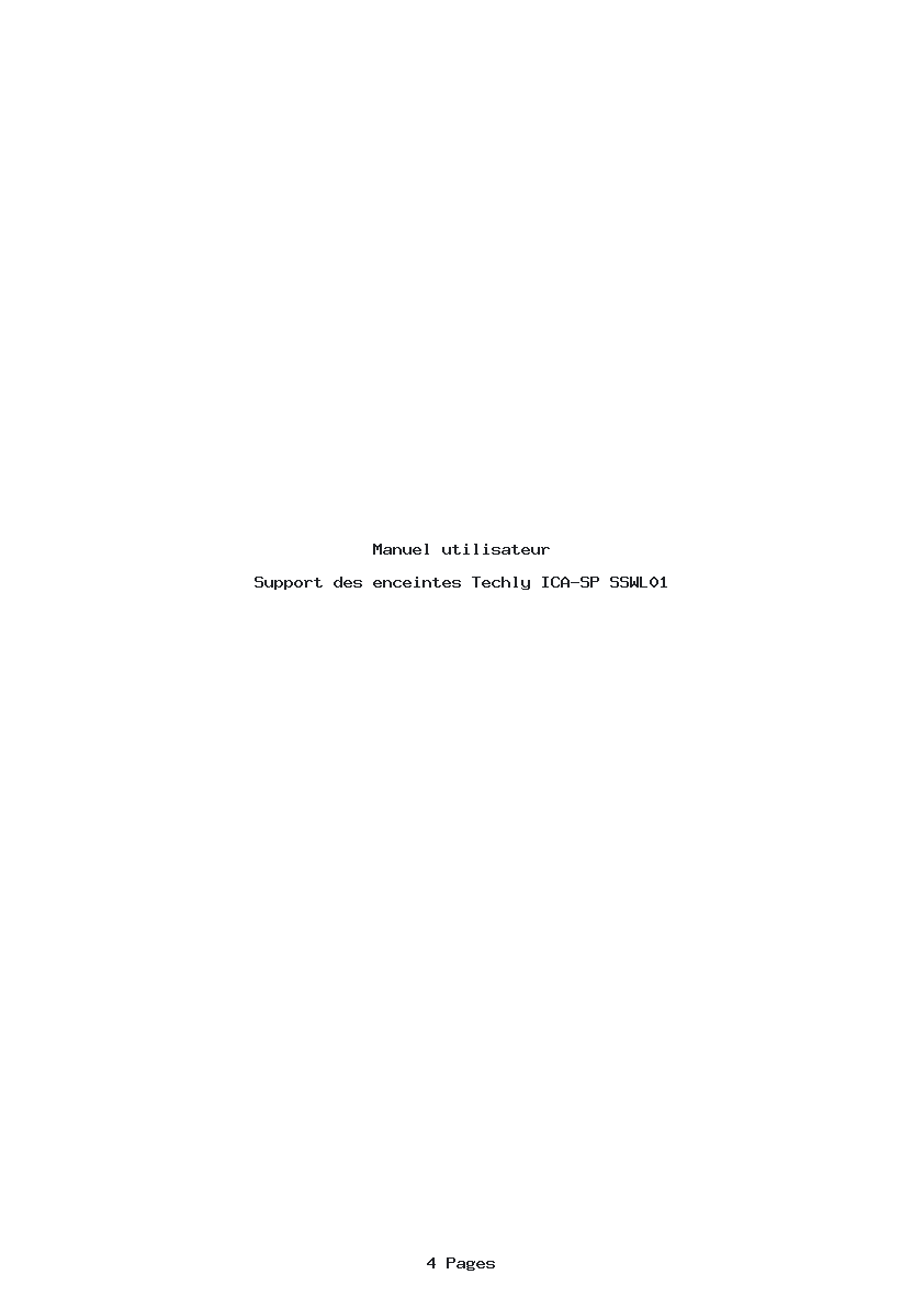 Page 1 de la notice Manuel utilisateur Techly ICA-SP SSWL01