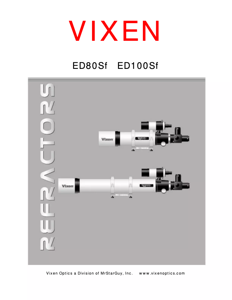 Página 1 del manual Manual de usuario Vixen ED80Sf