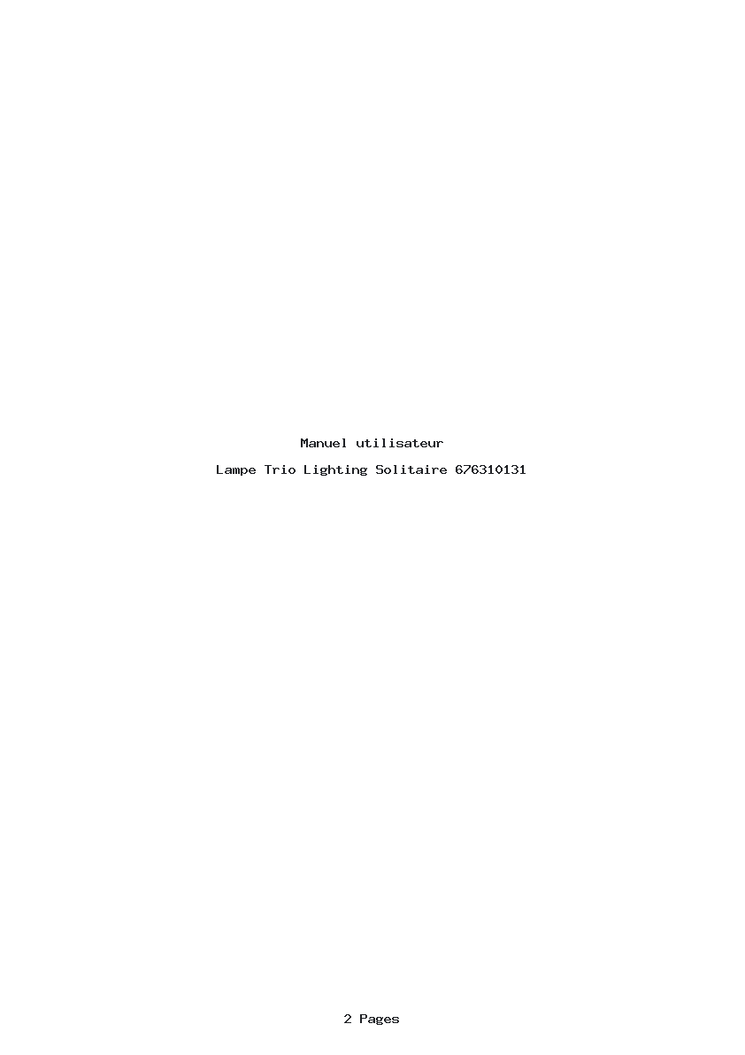 Page 1 de la notice Manuel utilisateur Trio Lighting Solitaire 676310131