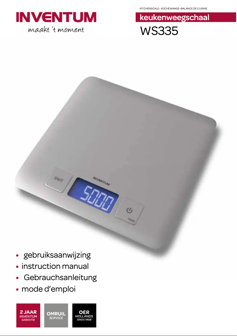 Page 1 de la notice Manuel utilisateur Inventum WS335
