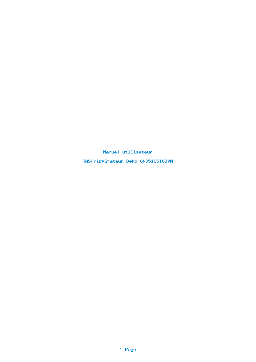 Image de la première page du manuel de l'appareil GNO51651GBVN