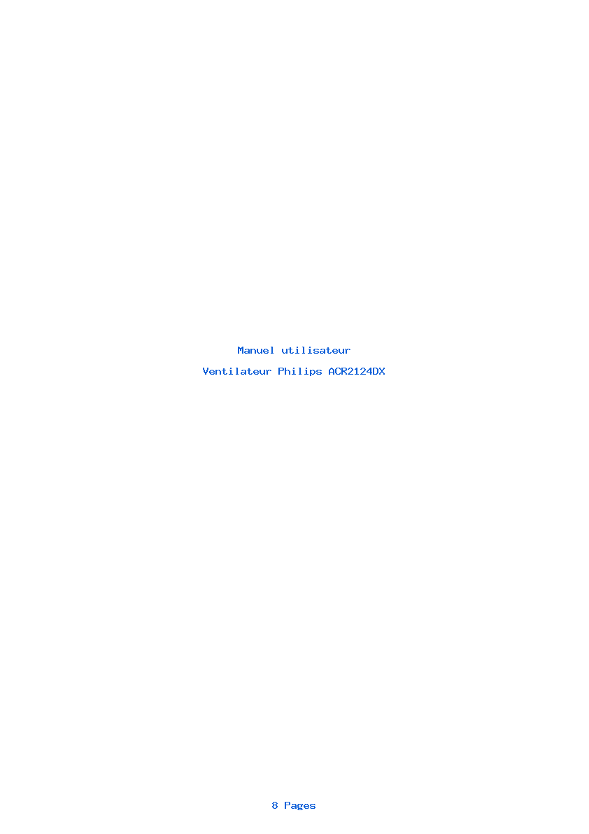 Page 1 de la notice Manuel utilisateur Philips ACR2124DX