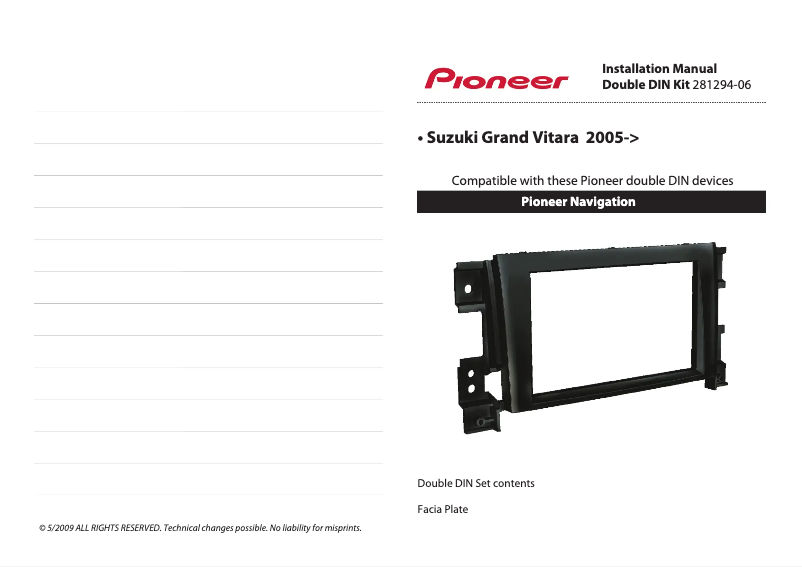 Page 1 de la notice Manuel utilisateur Pioneer 281294-06