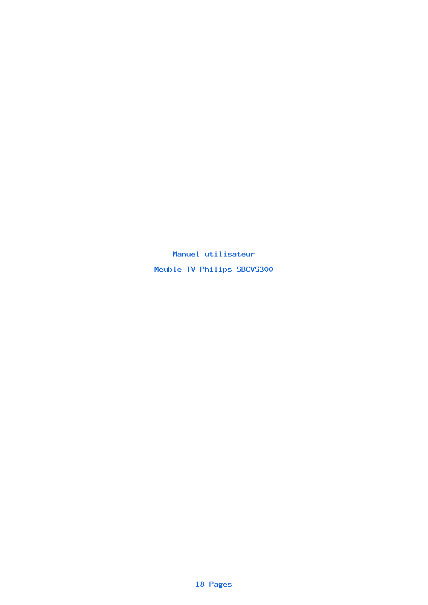 Page 1 de la notice Manuel utilisateur Philips SBCVS300