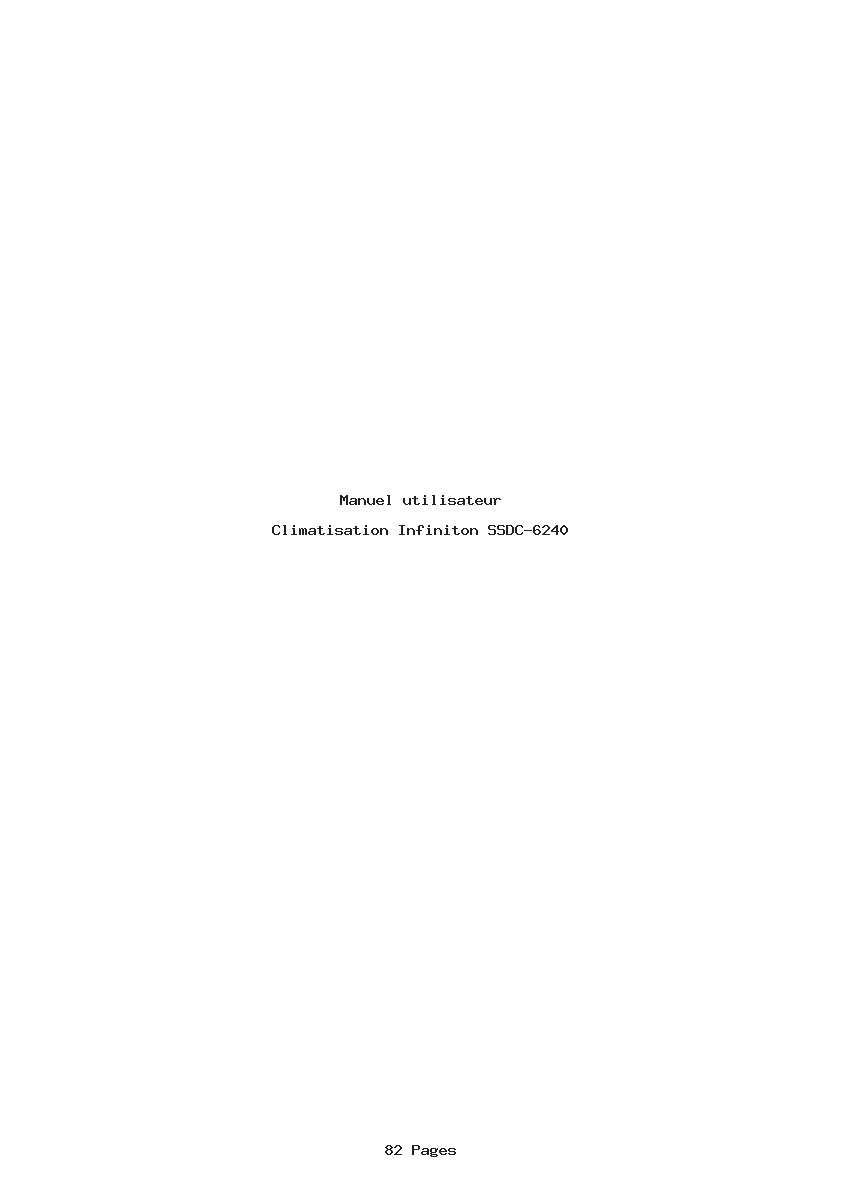 Page 1 de la notice Manuel utilisateur Infiniton SSDC-6240