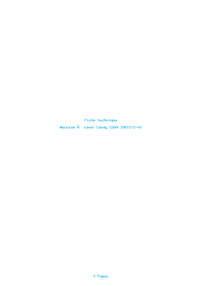 Image de la première page du manuel de l'appareil CSO4 106T1/2-07