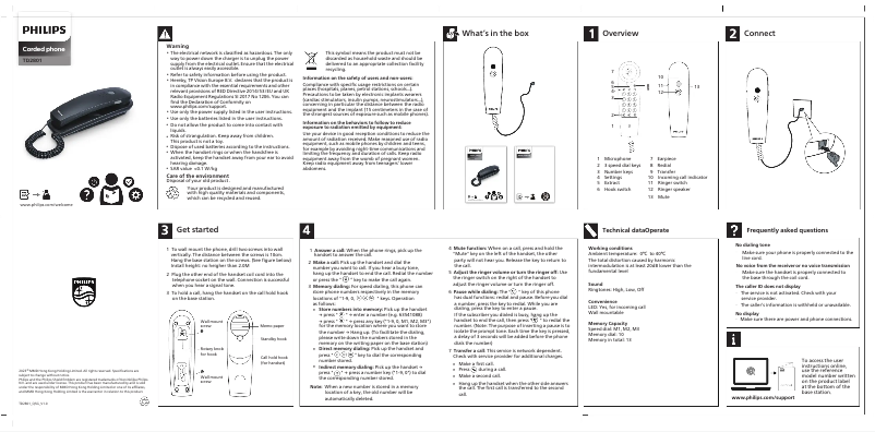 Page 1 of the manual User Manual Philips TD2801