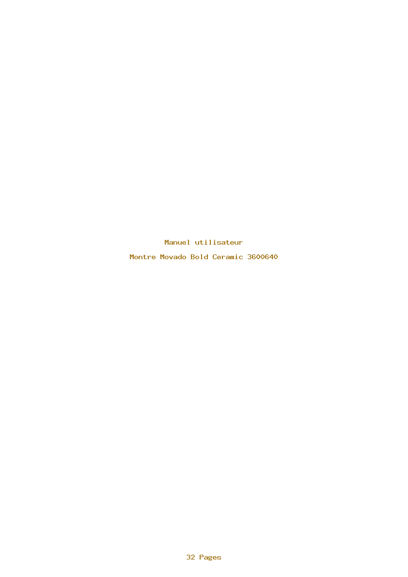 Page 1 de la notice Manuel utilisateur Movado Bold Ceramic 3600640