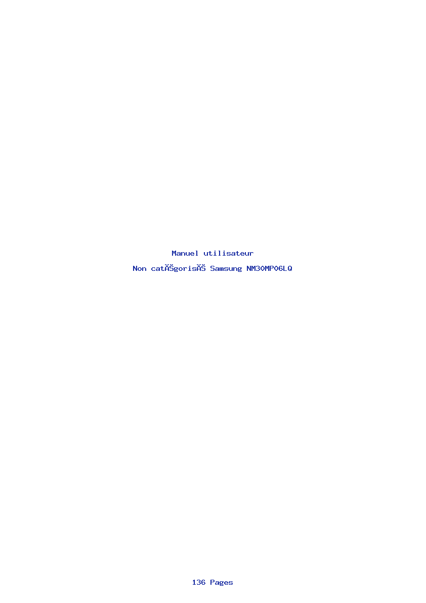 Page 1 de la notice Manuel utilisateur Samsung NM30MP06LQ