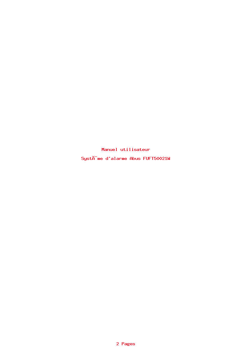 Page 1 de la notice Manuel utilisateur Abus FUFT50021W