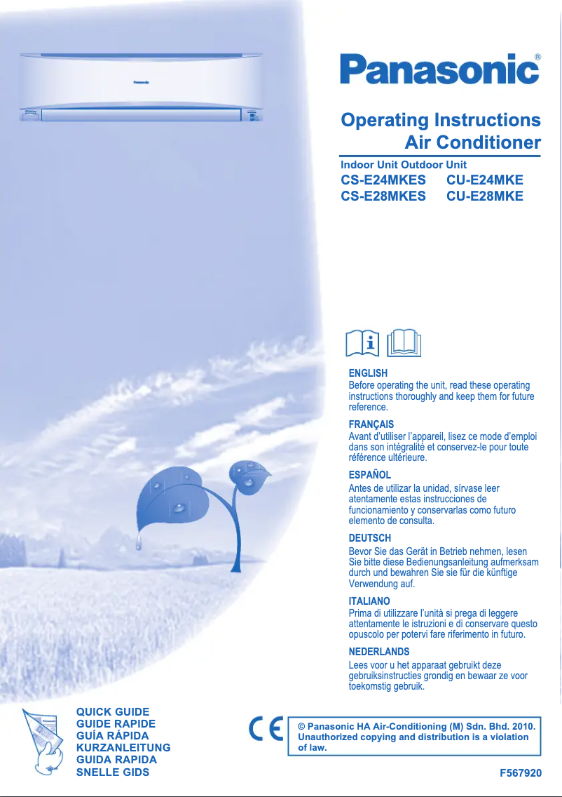 Página 1 del manual Manual de usuario Panasonic CS-E24MKES