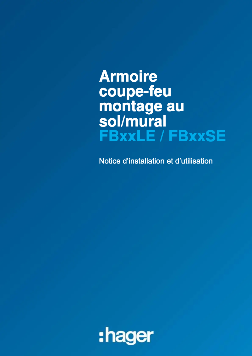 Page 1 of the manual User Manual Hager FB23SE