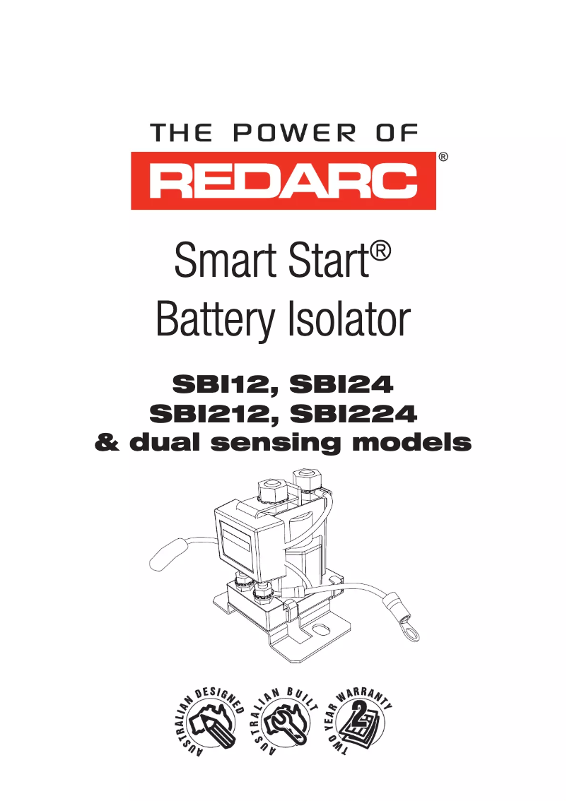 Page 1 de la notice Manuel utilisateur REDARC Smart Start SBI12D