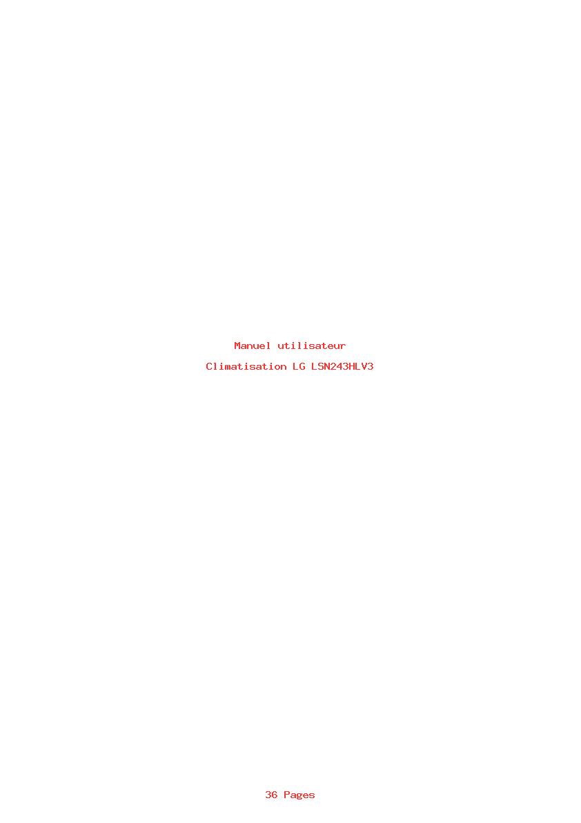 Page 1 de la notice Manuel utilisateur LG LSN243HLV3