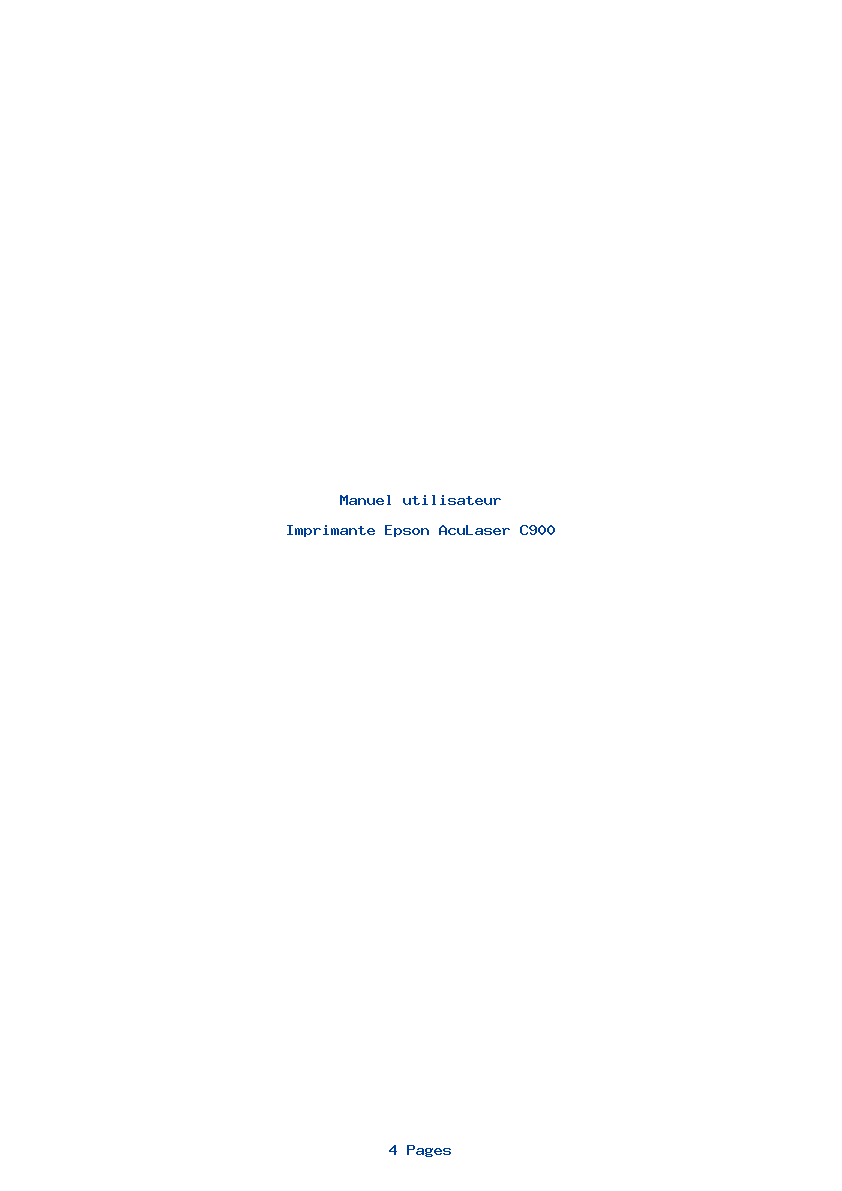 Page 1 de la notice Manuel utilisateur Epson AcuLaser C900