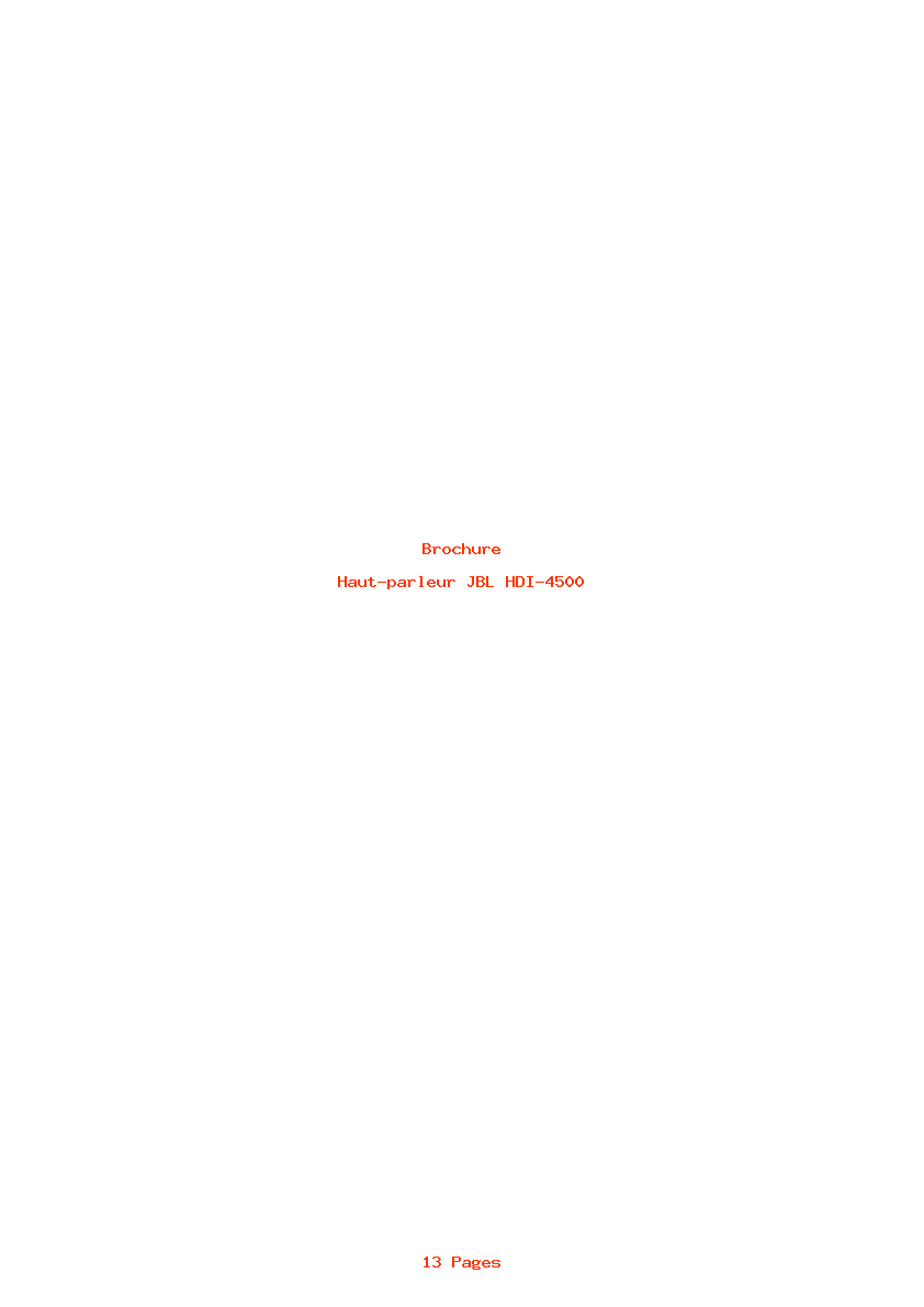 Page 1 de la notice Brochure JBL HDI-4500