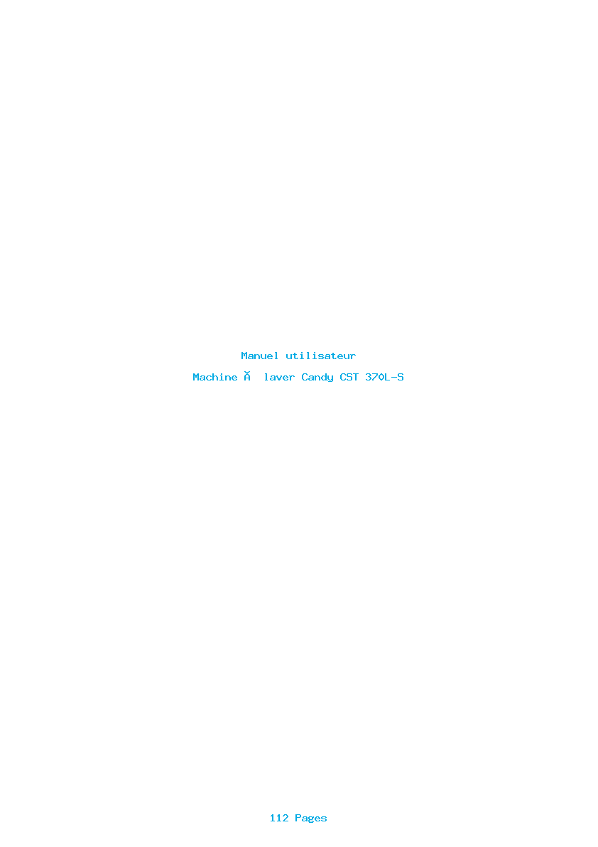 Page 1 de la notice Manuel utilisateur Candy CST 370L-S