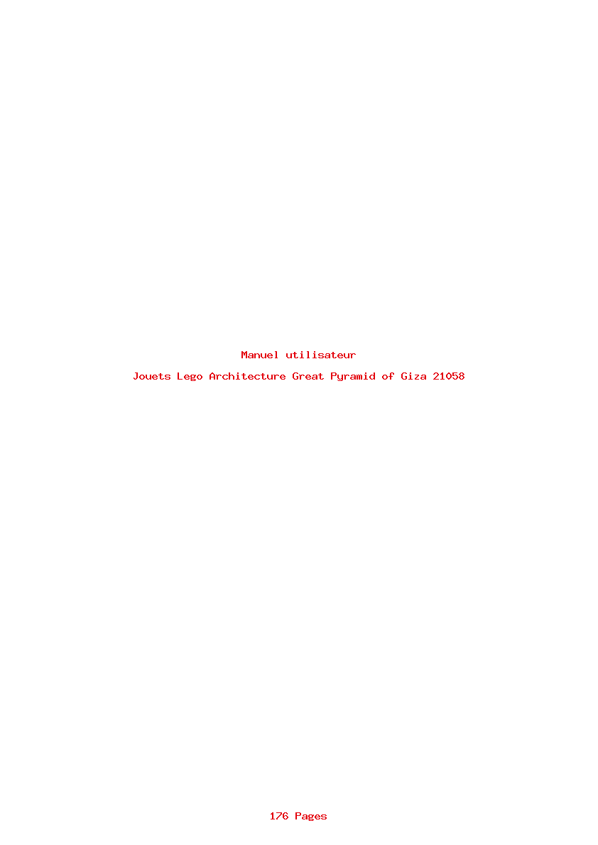 Page 1 de la notice Manuel utilisateur Lego Architecture Great Pyramid of Giza 21058