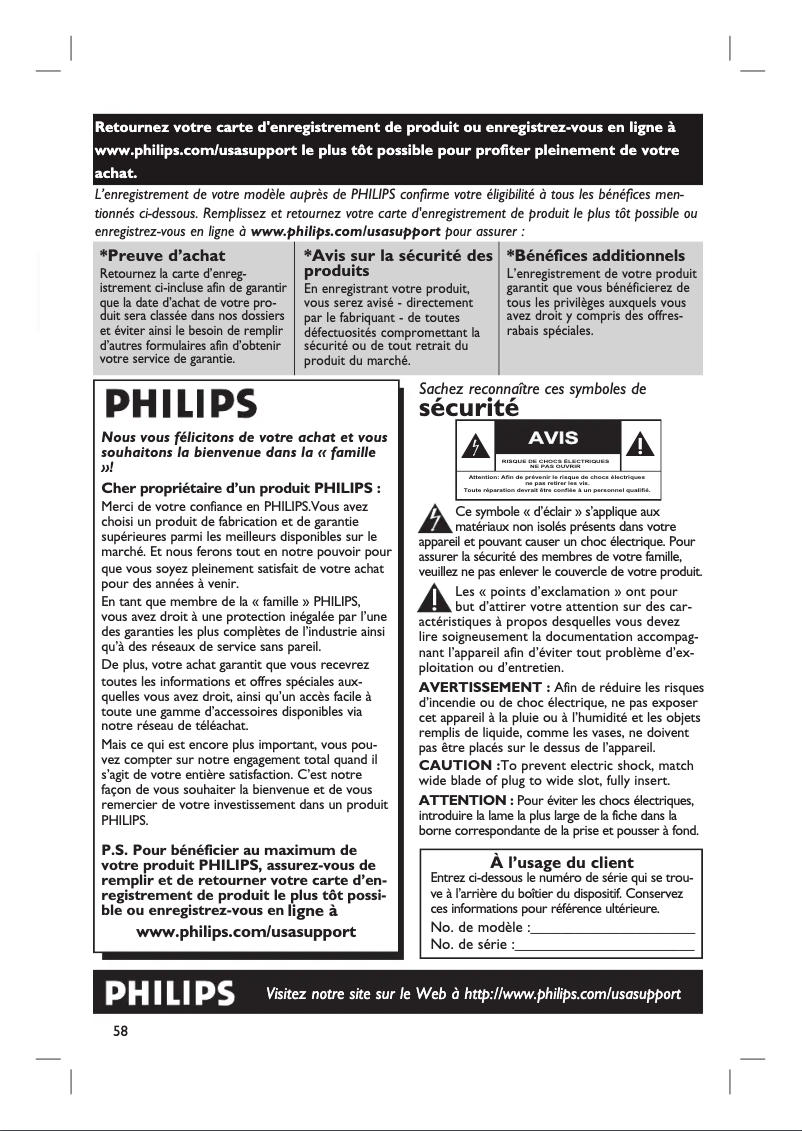 Page n°1 - Manuel utilisateur Philips HTS3555