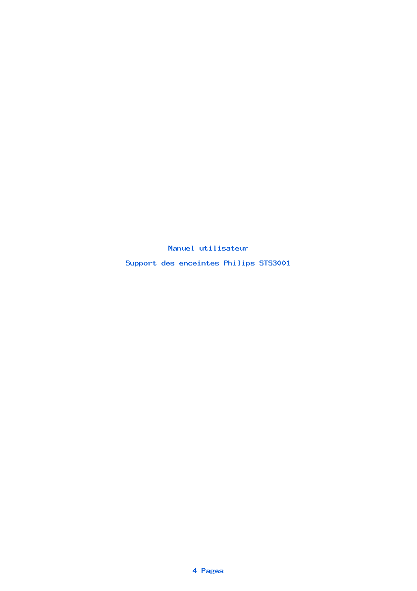 Page 1 de la notice Manuel utilisateur Philips STS3001