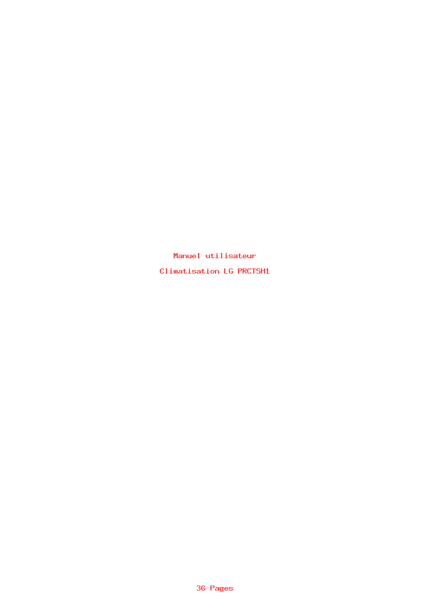 Page 1 de la notice Manuel utilisateur LG PRCTSH1