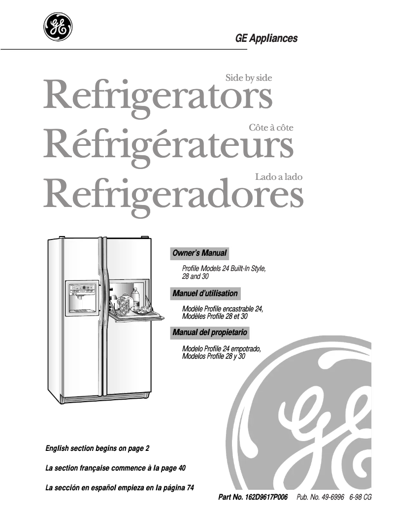 Page n°1 - Manuel d'utilisation et d'entretien GE Profile TFT30PRDAA
