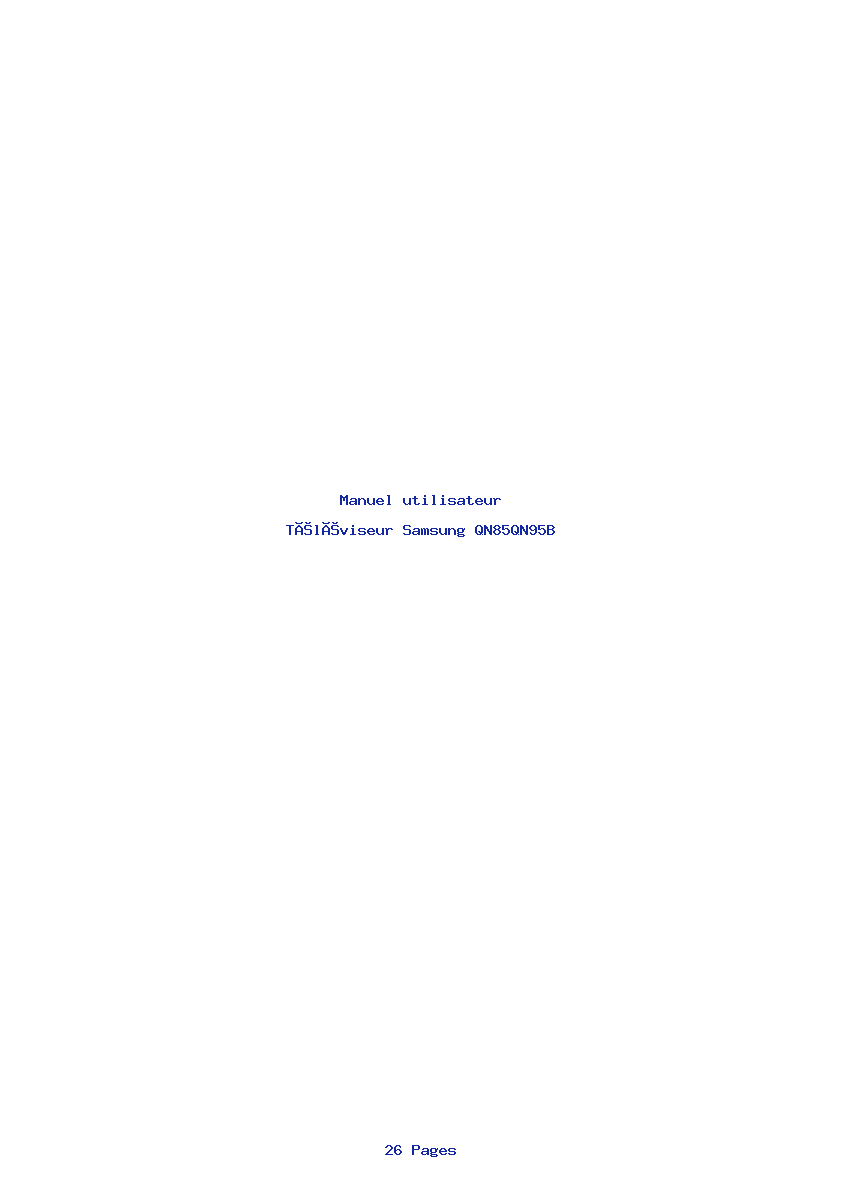 Page 1 de la notice Manuel utilisateur Samsung QN85QN95B