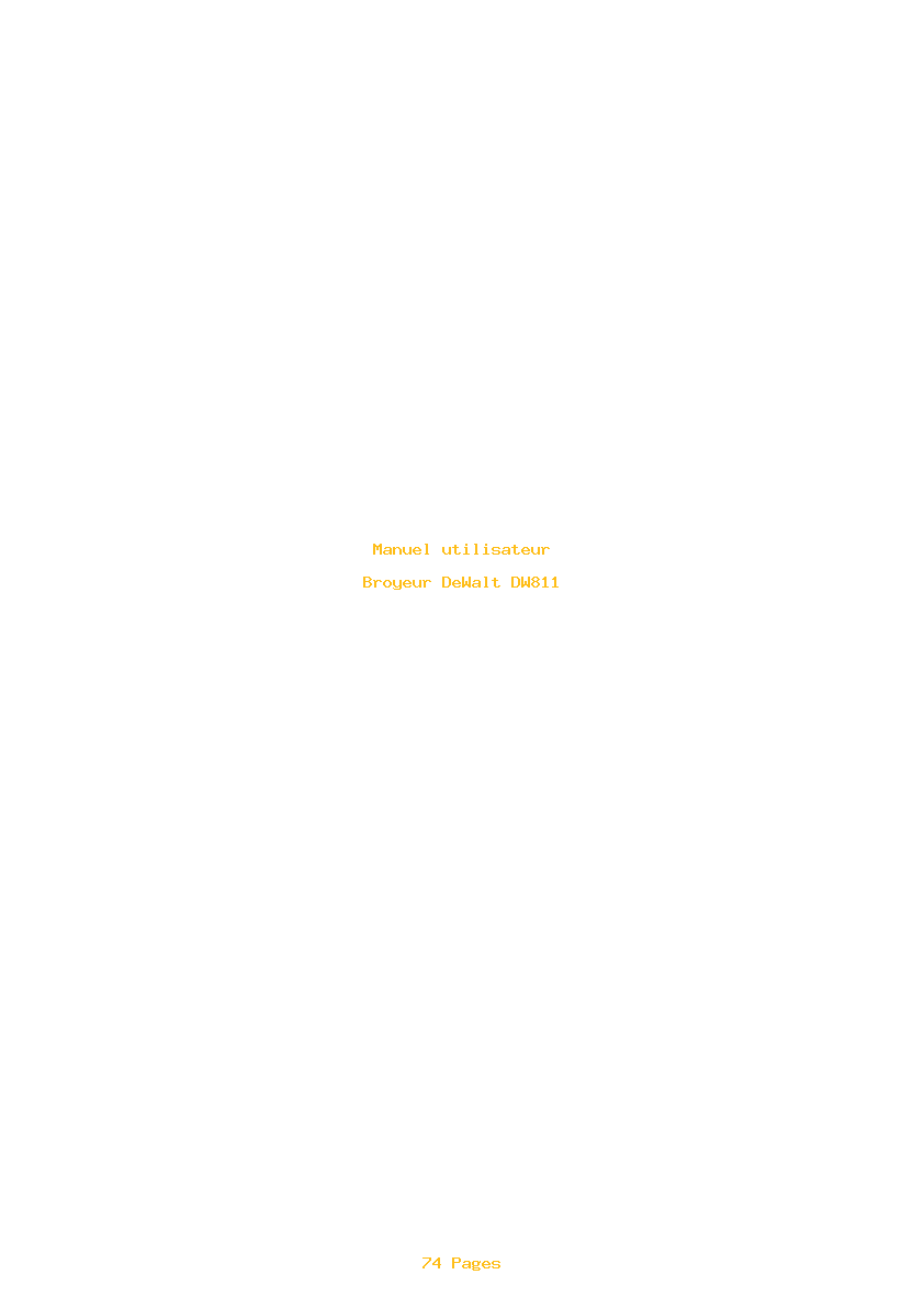 Page 1 de la notice Manuel utilisateur DeWalt DW811