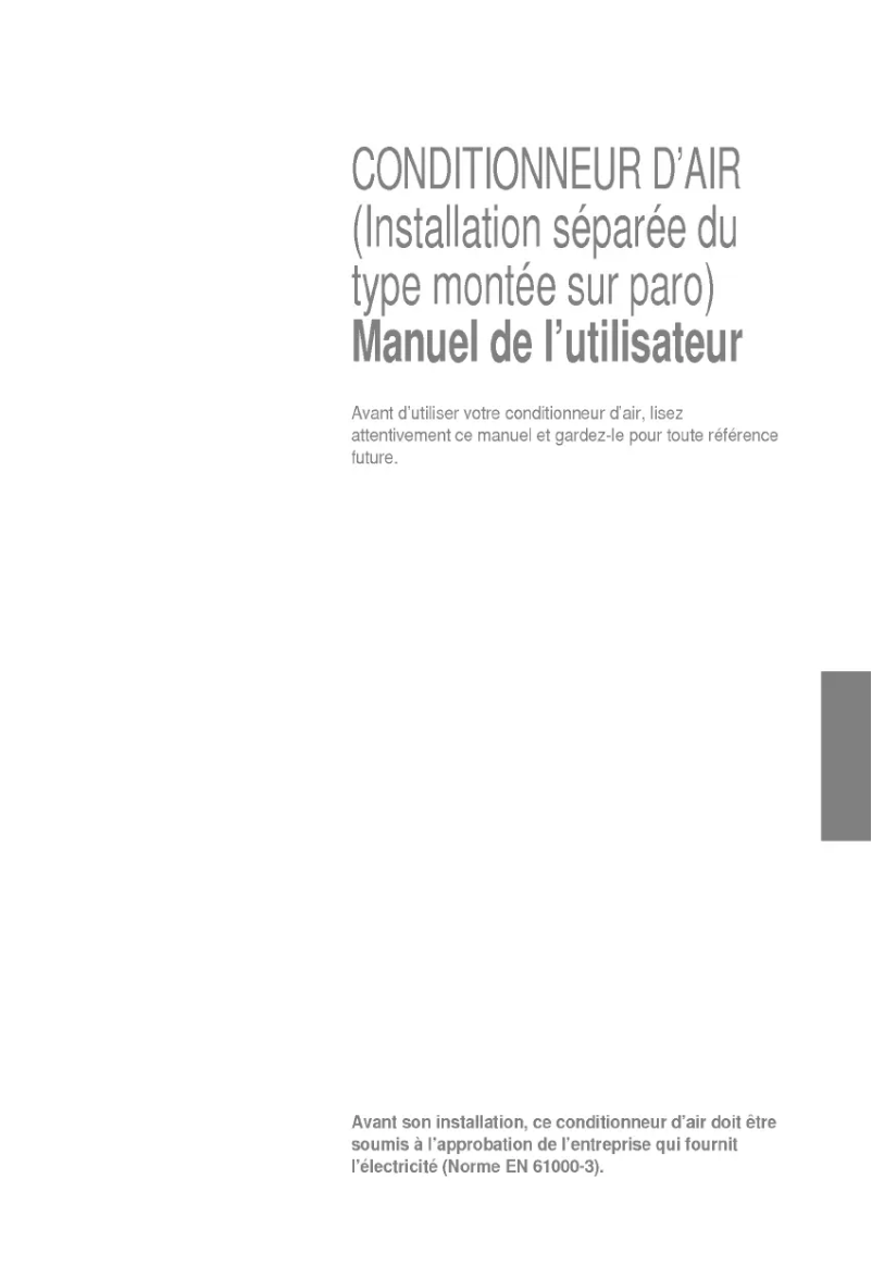 Page 1 de la notice Manuel utilisateur LG LS-L1262ML