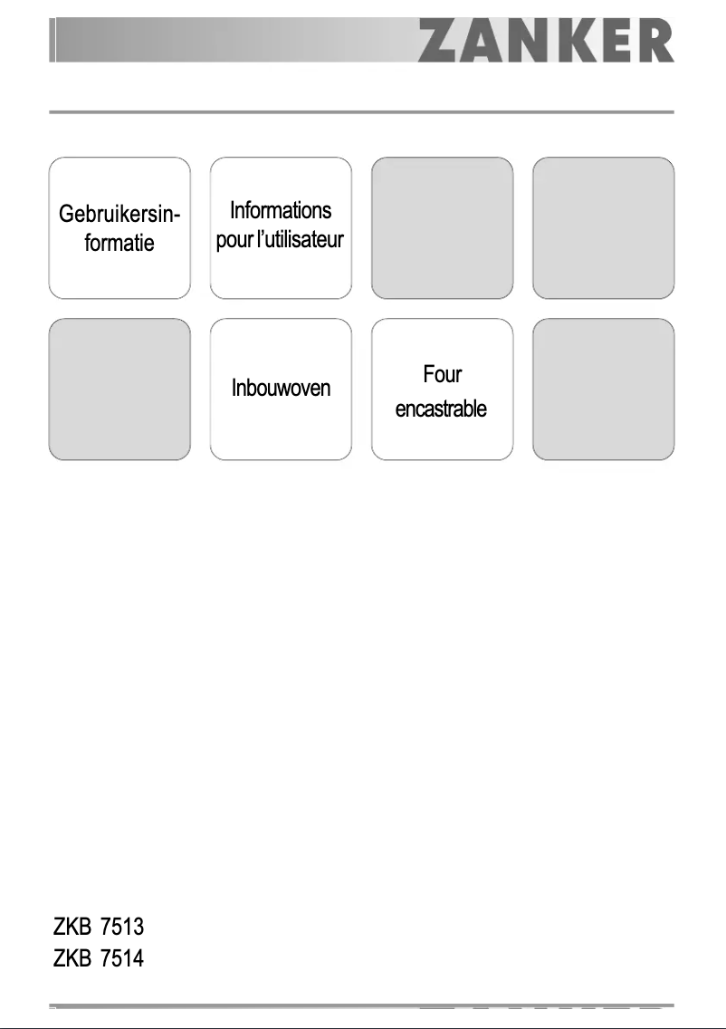 Page 1 de la notice Manuel utilisateur Zanker ZKB7514X