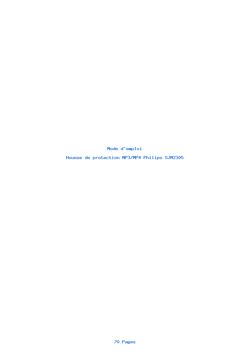 Page 1 de la notice Mode d'emploi Philips SJM2305