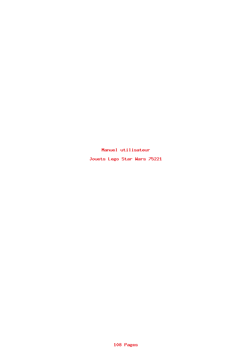 Page 1 de la notice Manuel utilisateur Lego Star Wars 75221