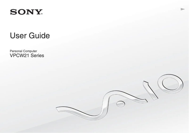 Page 1 de la notice Manuel utilisateur Sony Vaio VPCW21C5E