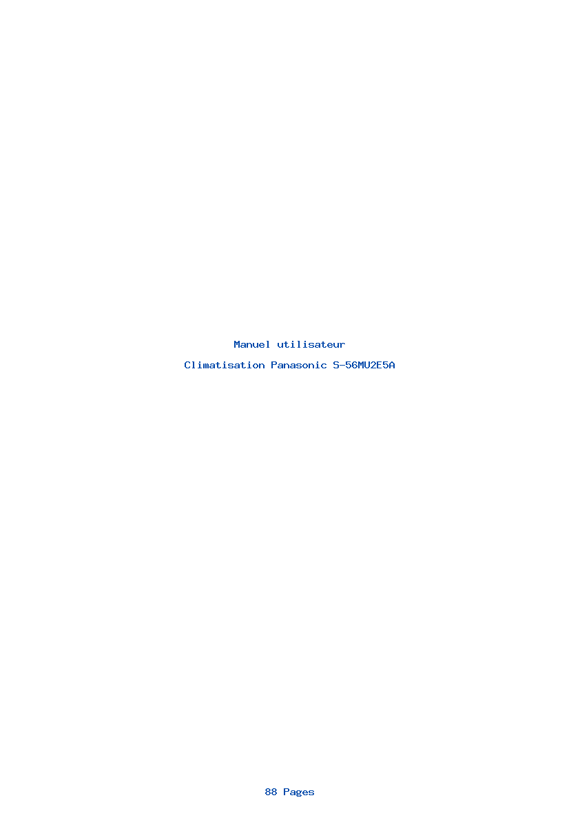 Page 1 de la notice Manuel utilisateur Panasonic S-56MU2E5A