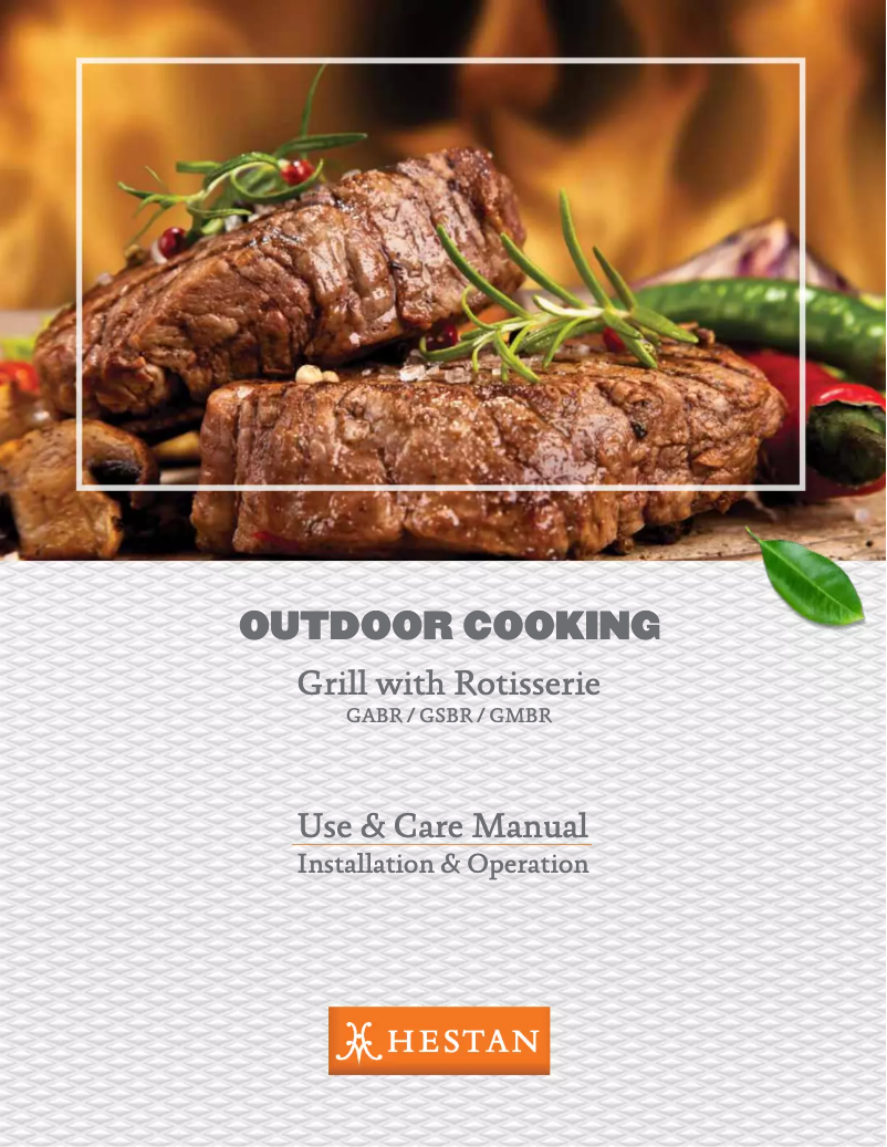 Page 1 de la notice Manuel utilisateur Hestan GABR30-NG-WH