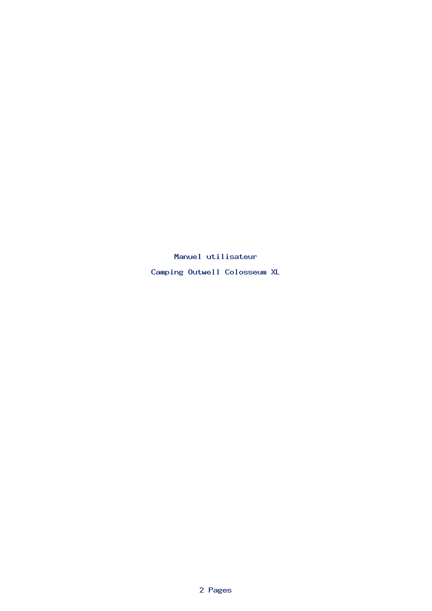 Page 1 de la notice Manuel utilisateur Outwell Colosseum XL