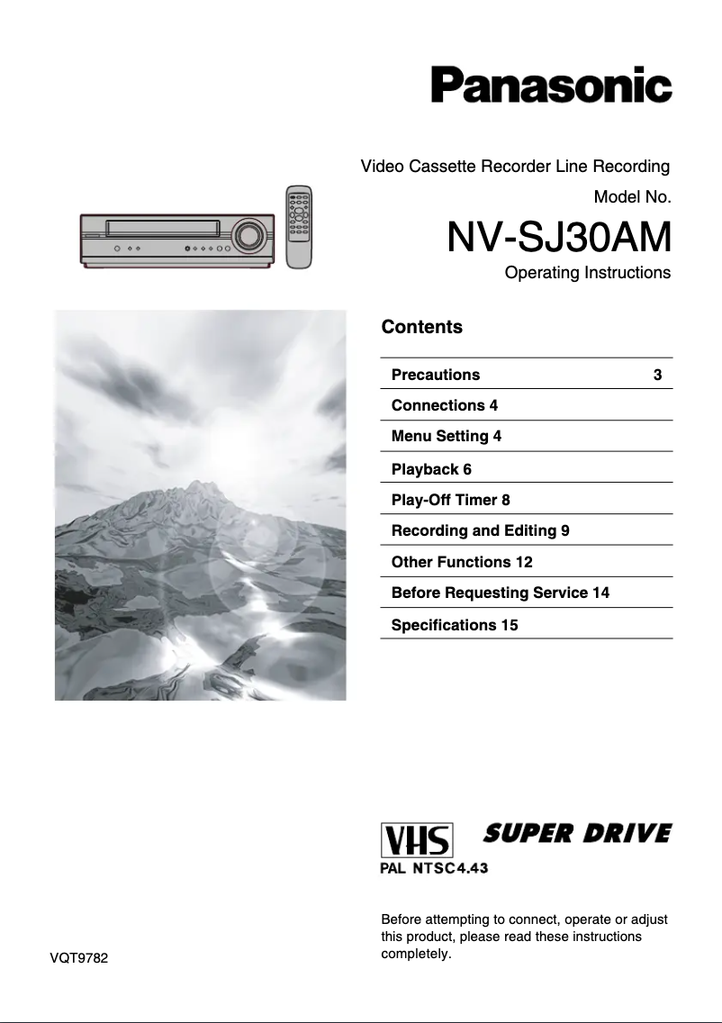 Página 1 del manual Manual de usuario Panasonic NV-SJ30