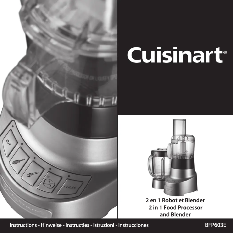 Página 1 del manual Manual de usuario Cuisinart BFP603E Duo