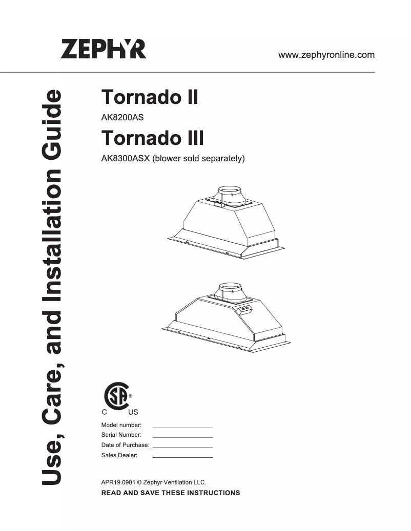 Página 1 del manual Manual de usuario Zephyr Tornado II AK8200AS