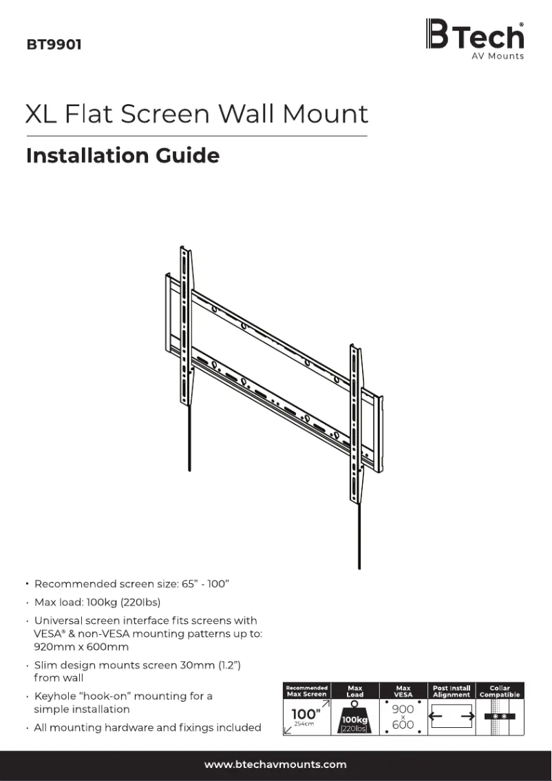 Page 1 of the manual Installation Guide B-Tech BT9901
