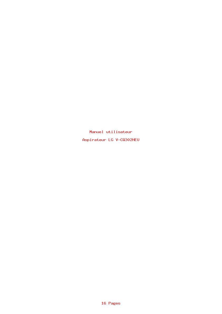 Page 1 de la notice Manuel utilisateur LG V-CQ302HEU