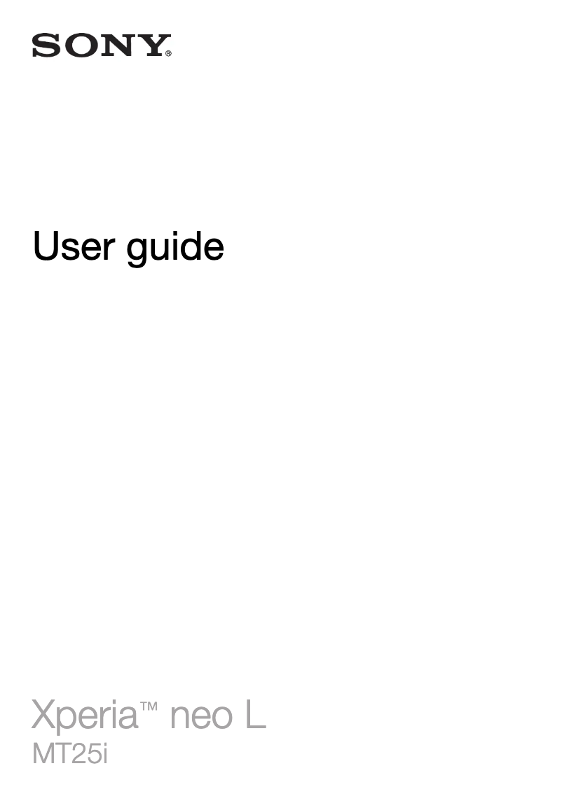 Page n°1 - Manuel utilisateur Sony Xperia Neo L