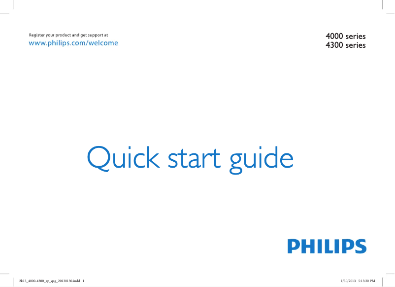 Page 1 of the manual User Manual Philips 42PFL4308S