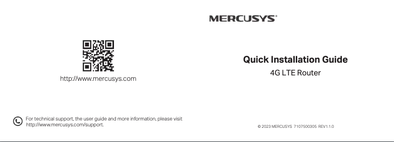 Página 1 del manual Guía de instalación Mercusys MB230-4G