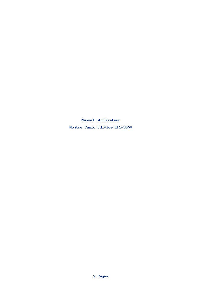 Page 1 de la notice Manuel utilisateur Casio Edifice EFS-S600